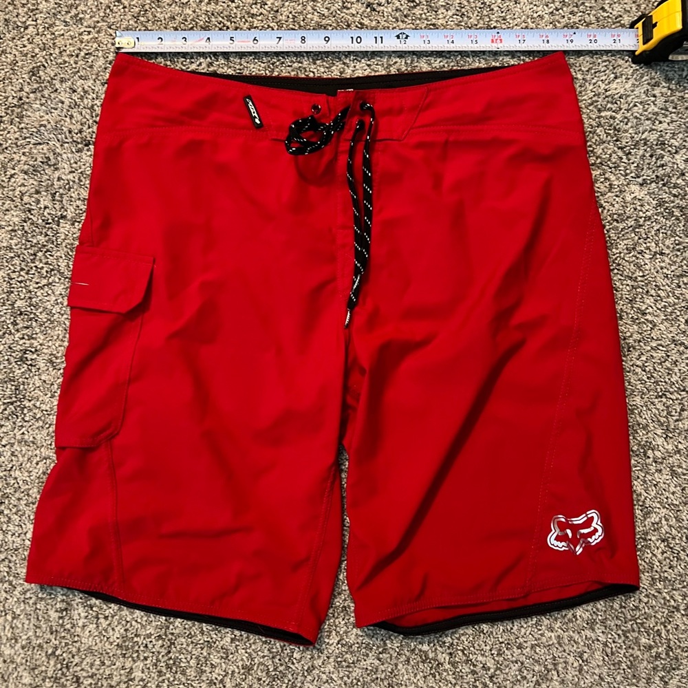 Size 38" Fox Red Boardshort with Logo